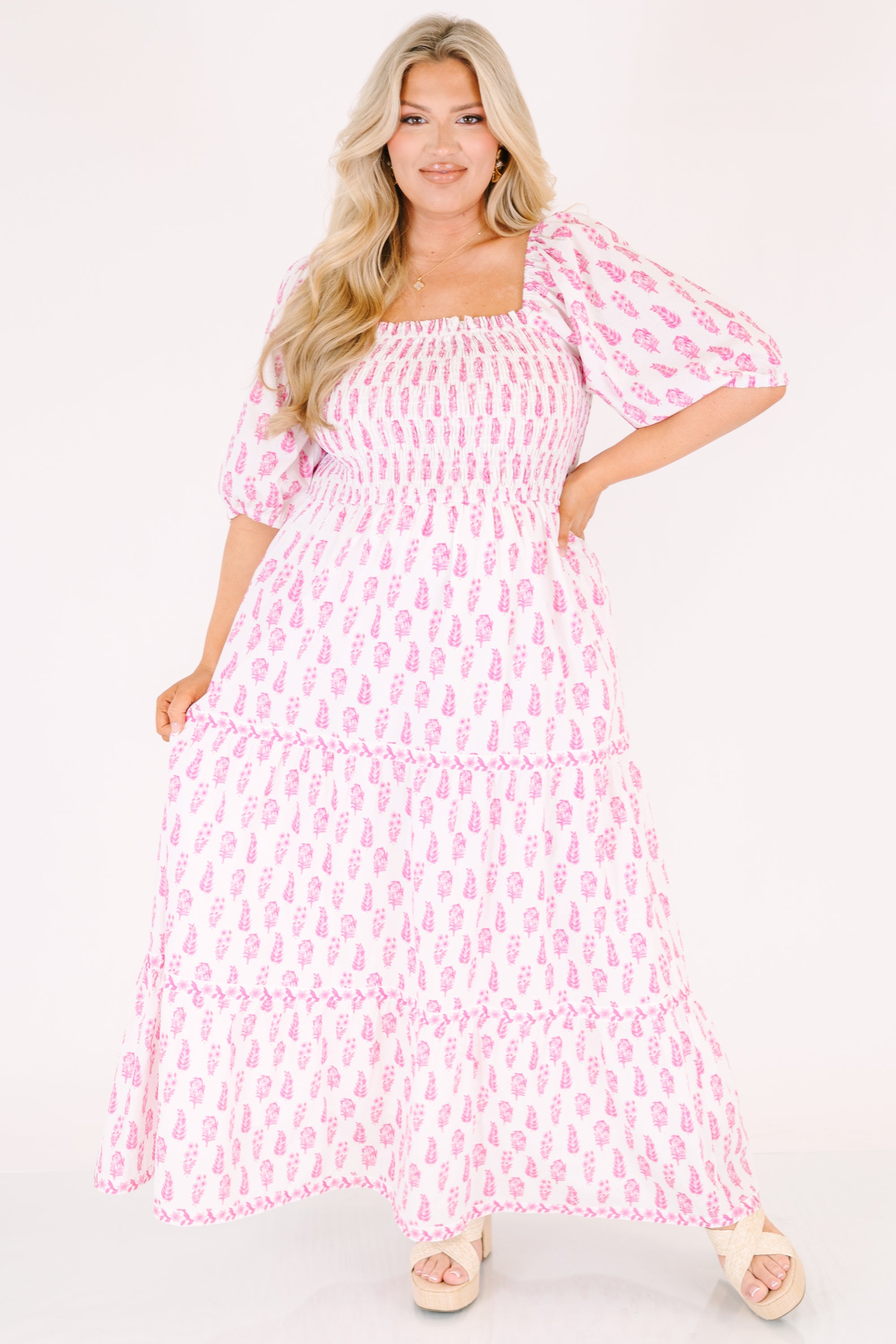 Under The Hibiscus Maxi Dress, Pink