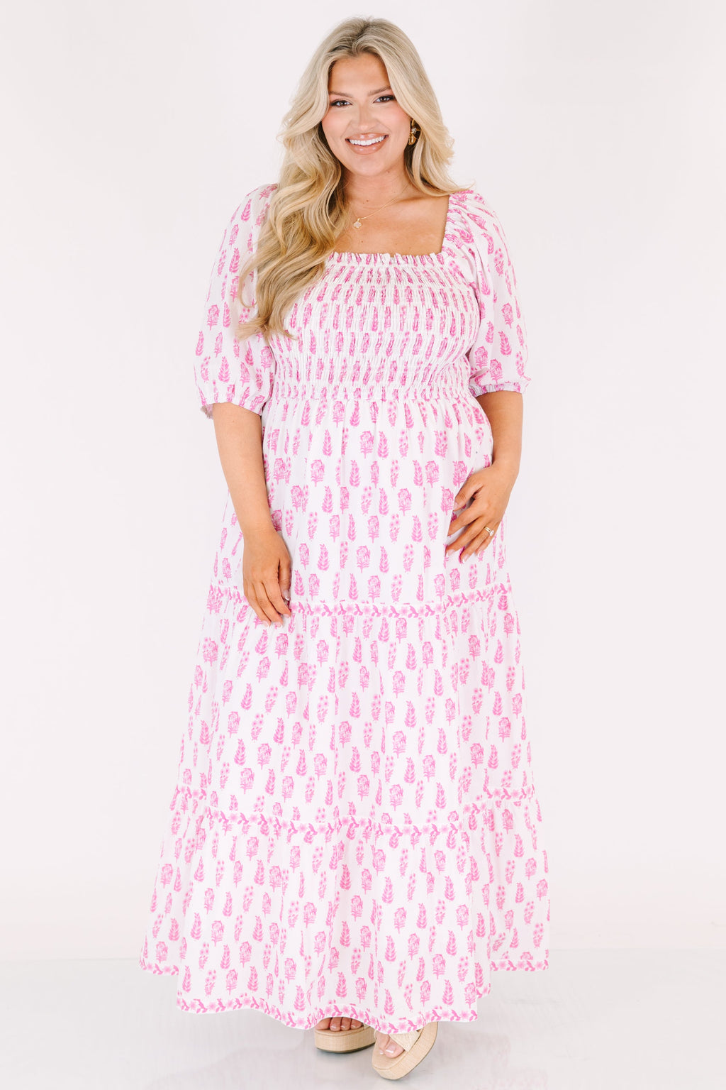 Under The Hibiscus Maxi Dress, Pink