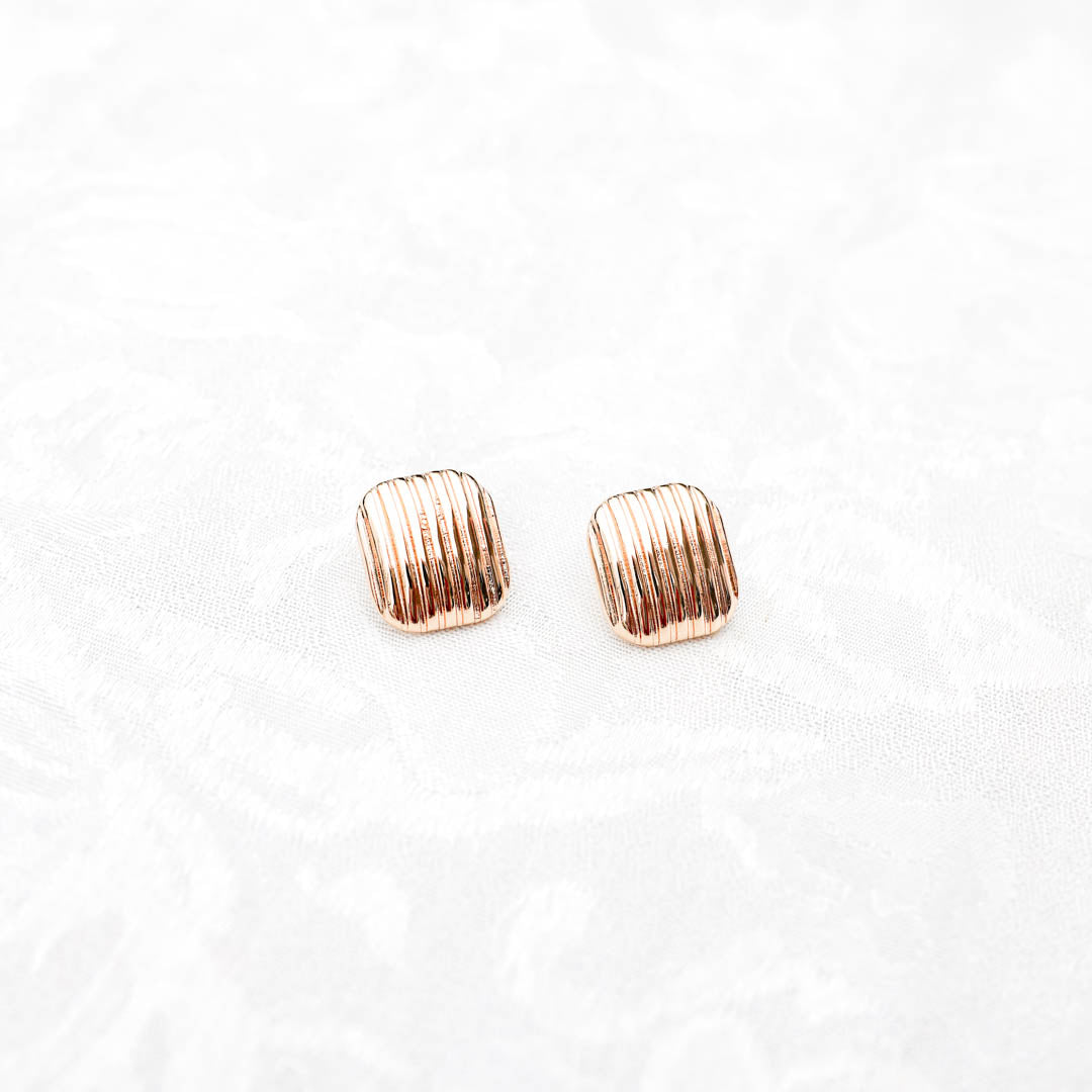 The Uptown Square Studs, Gold