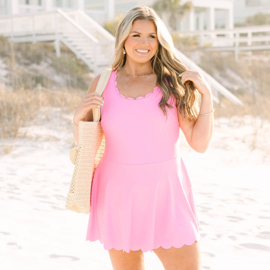Vacation Mode Swim Dress, Pink