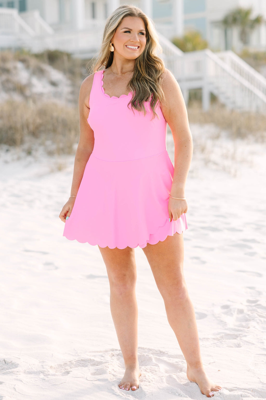 Vacation Mode Swim Dress, Pink