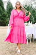 Vivid Palms Dress, Hot Pink