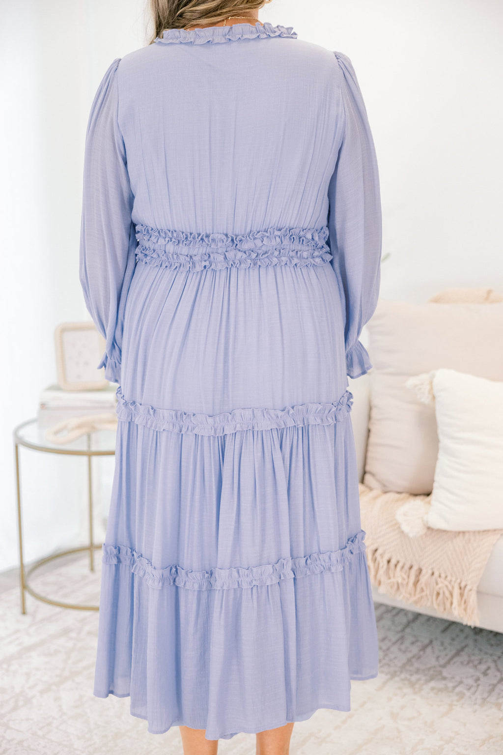 Vivid Palms Dress, Light Blue