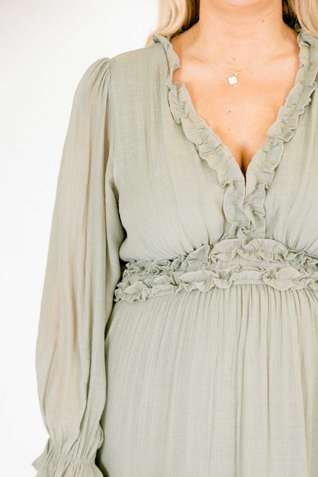 Vivid Palms Dress, Sage