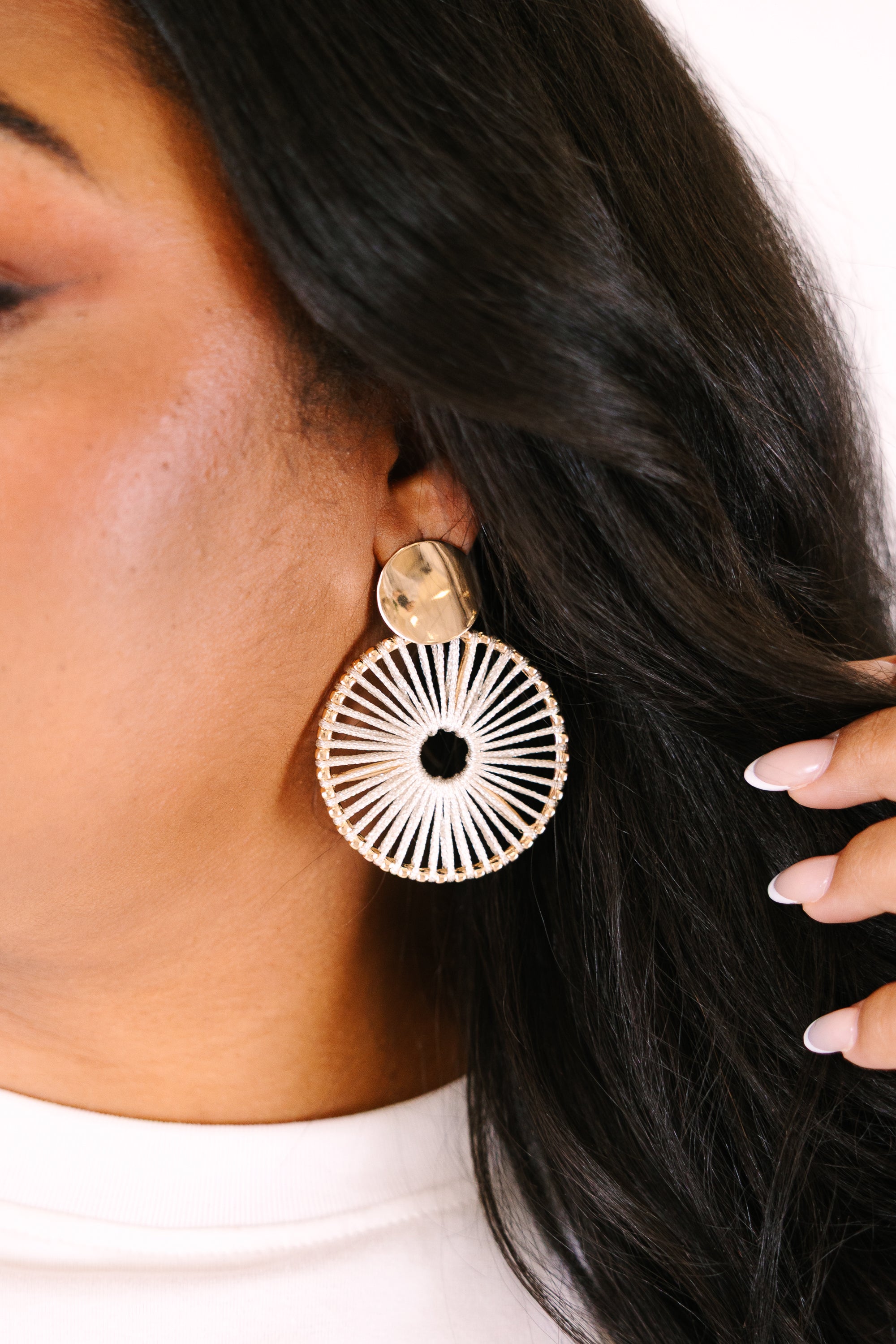 Wake The Sun Up Earrings, Gold