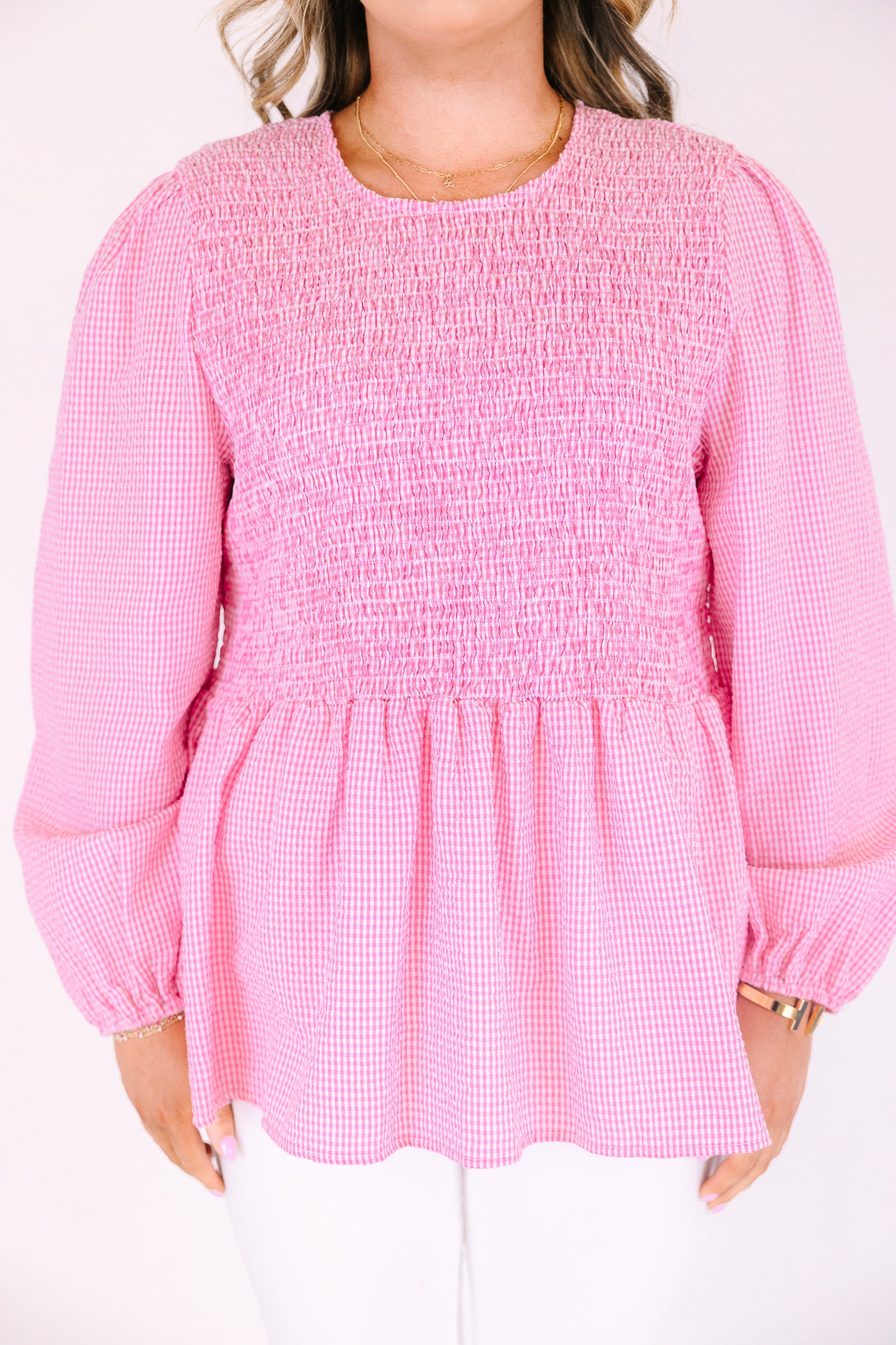 Wallflower Kisses Top, Pink Gingham