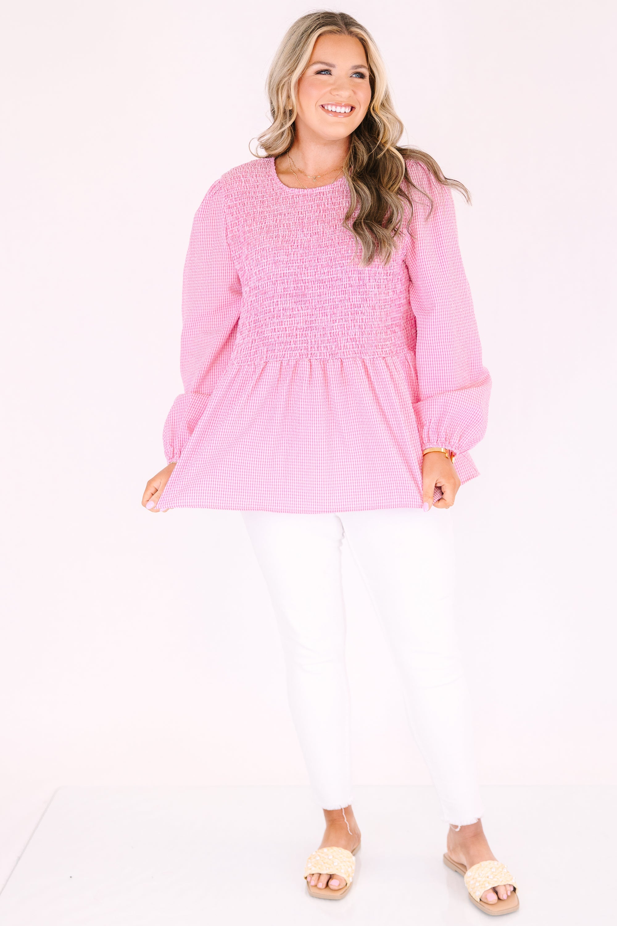 Wallflower Kisses Top, Pink Gingham