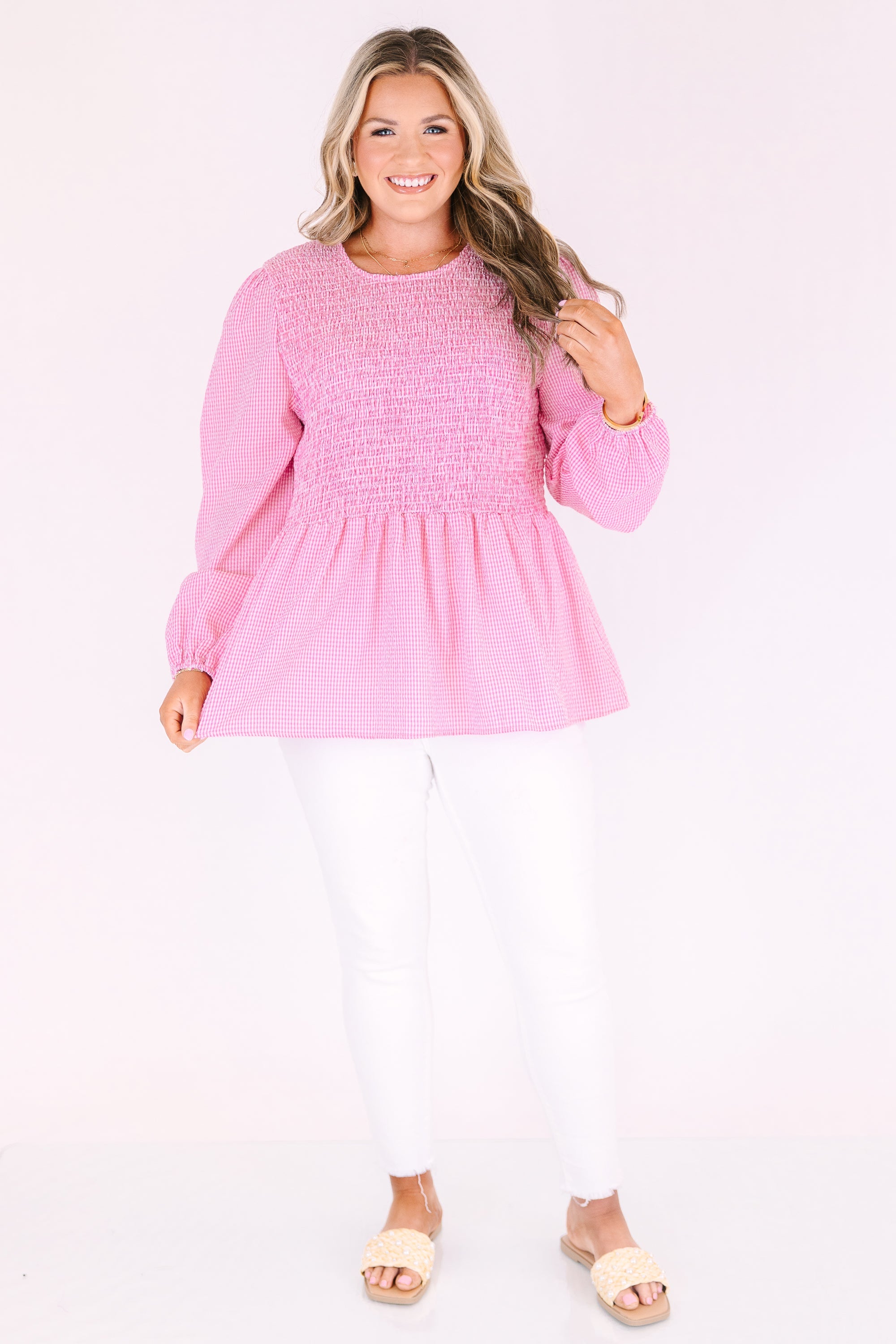 Wallflower Kisses Top, Pink Gingham