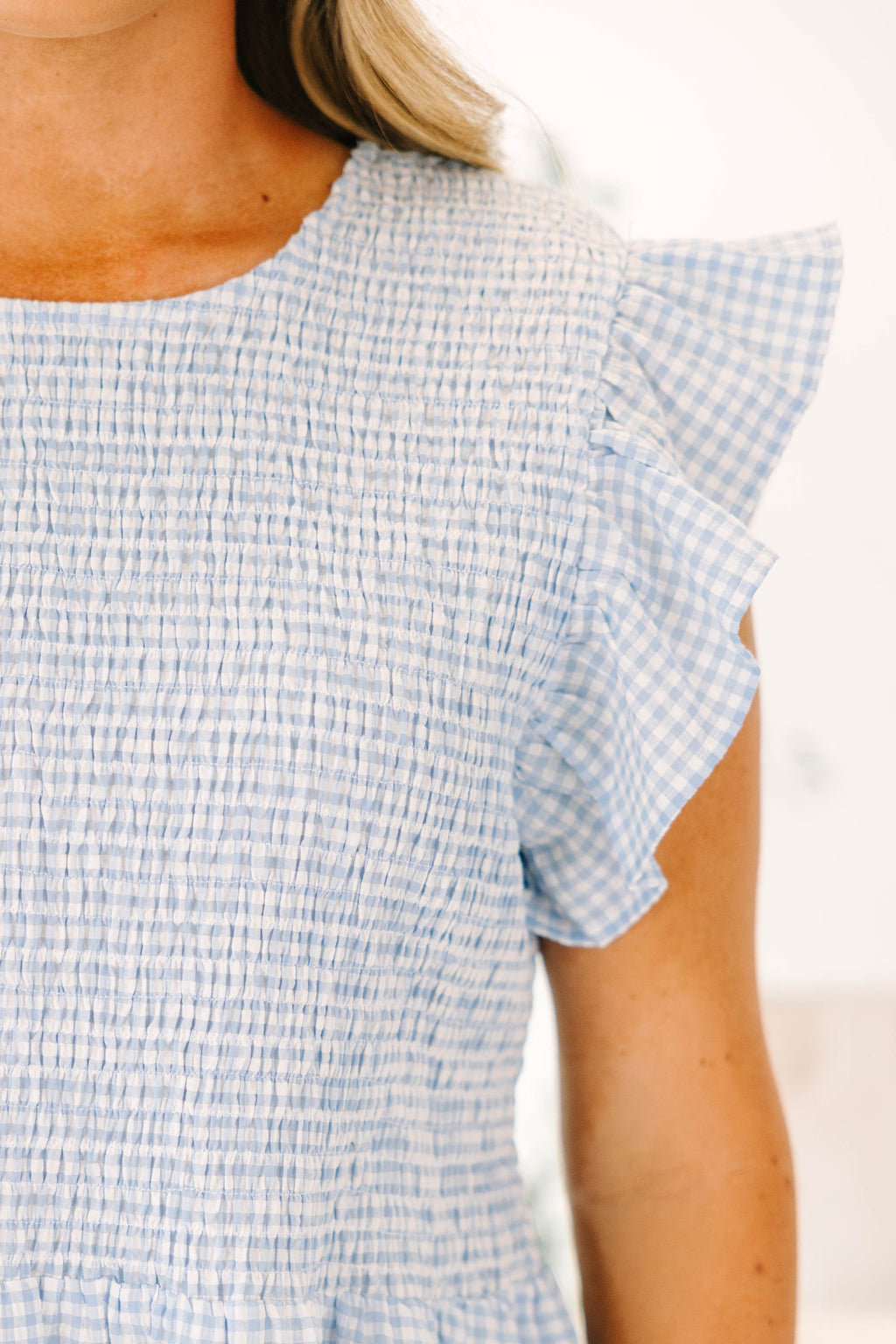 Well Within Top, Blue Gingham