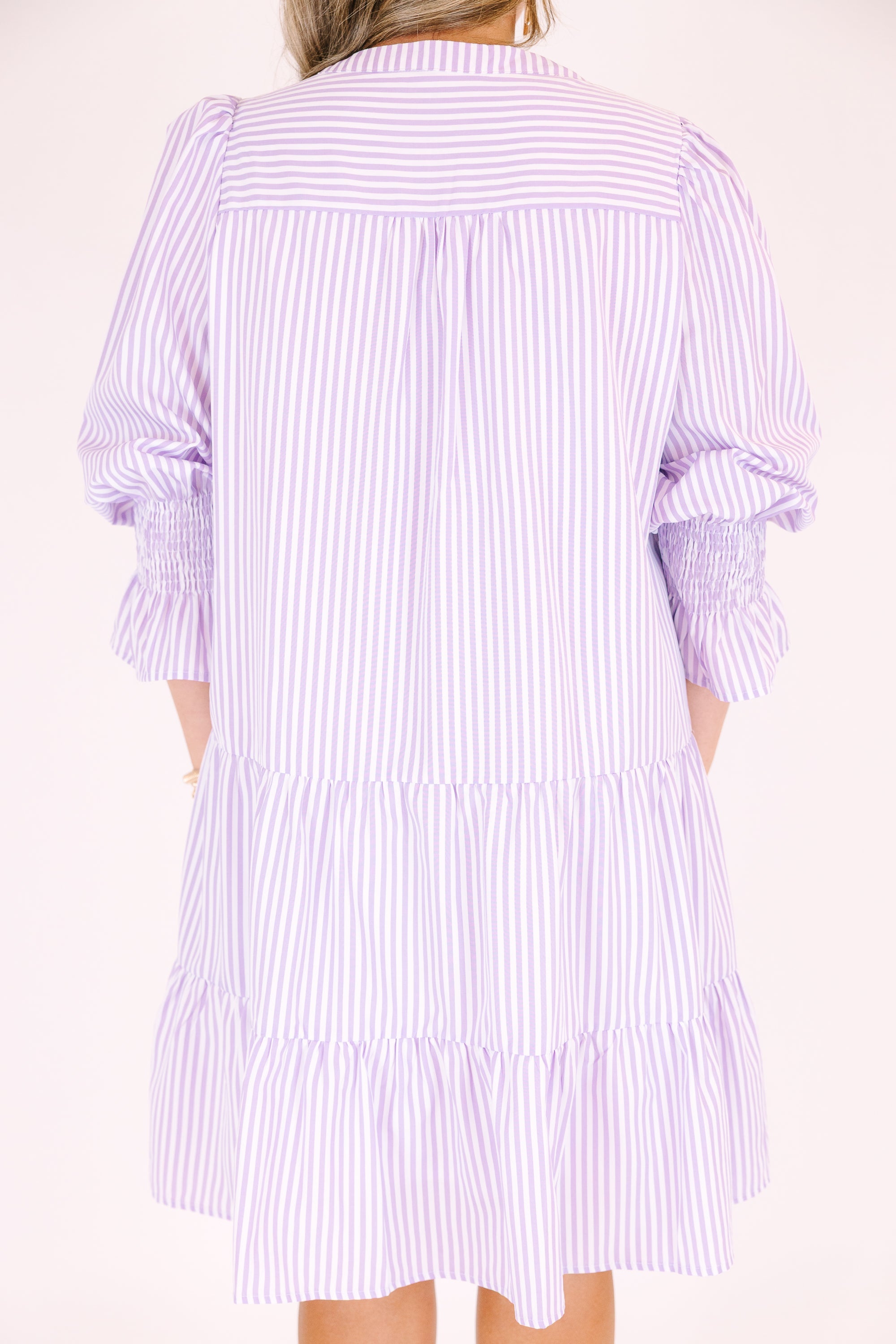 What You Know Dress, Purple Stripe