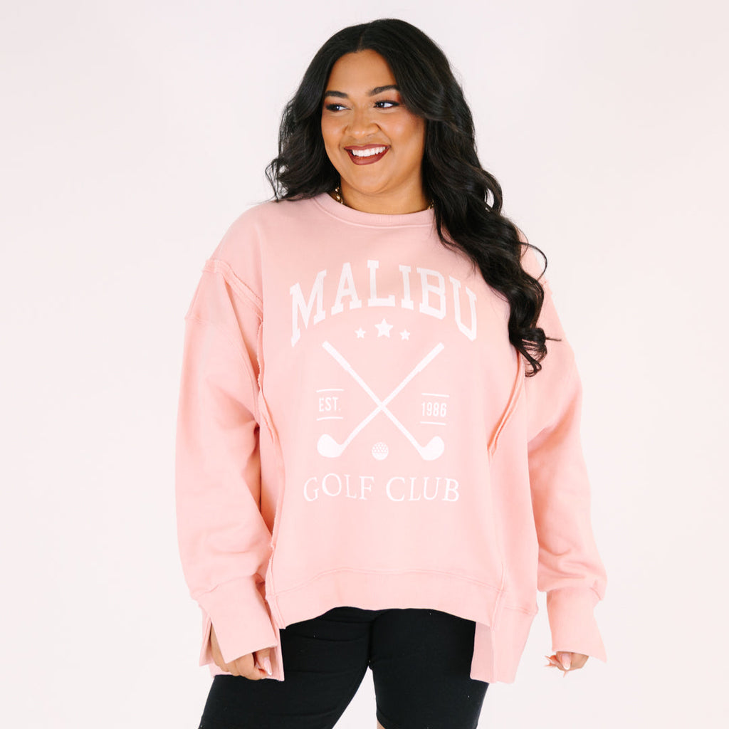 When In Malibu Comfy Crew, Dusty Pink