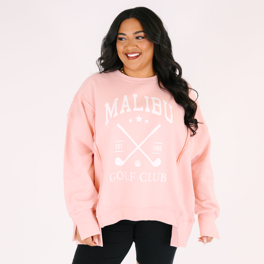 When In Malibu Comfy Crew, Dusty Pink