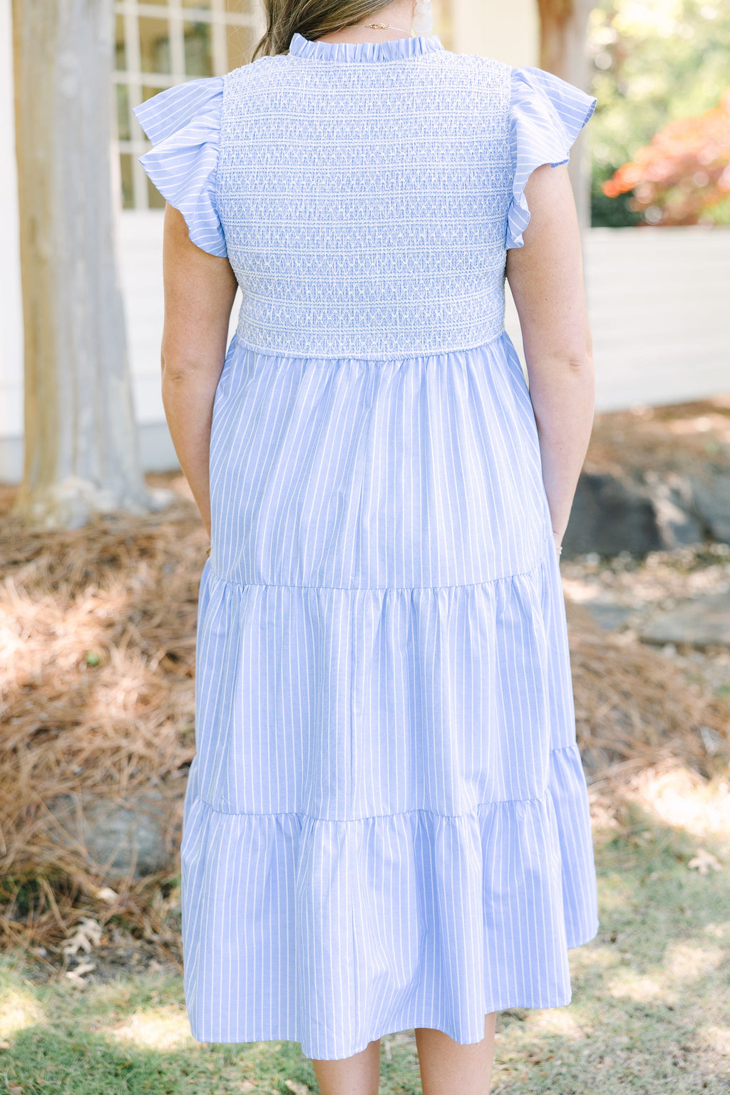 Where Our Story Begins Dress, Blue Stripe