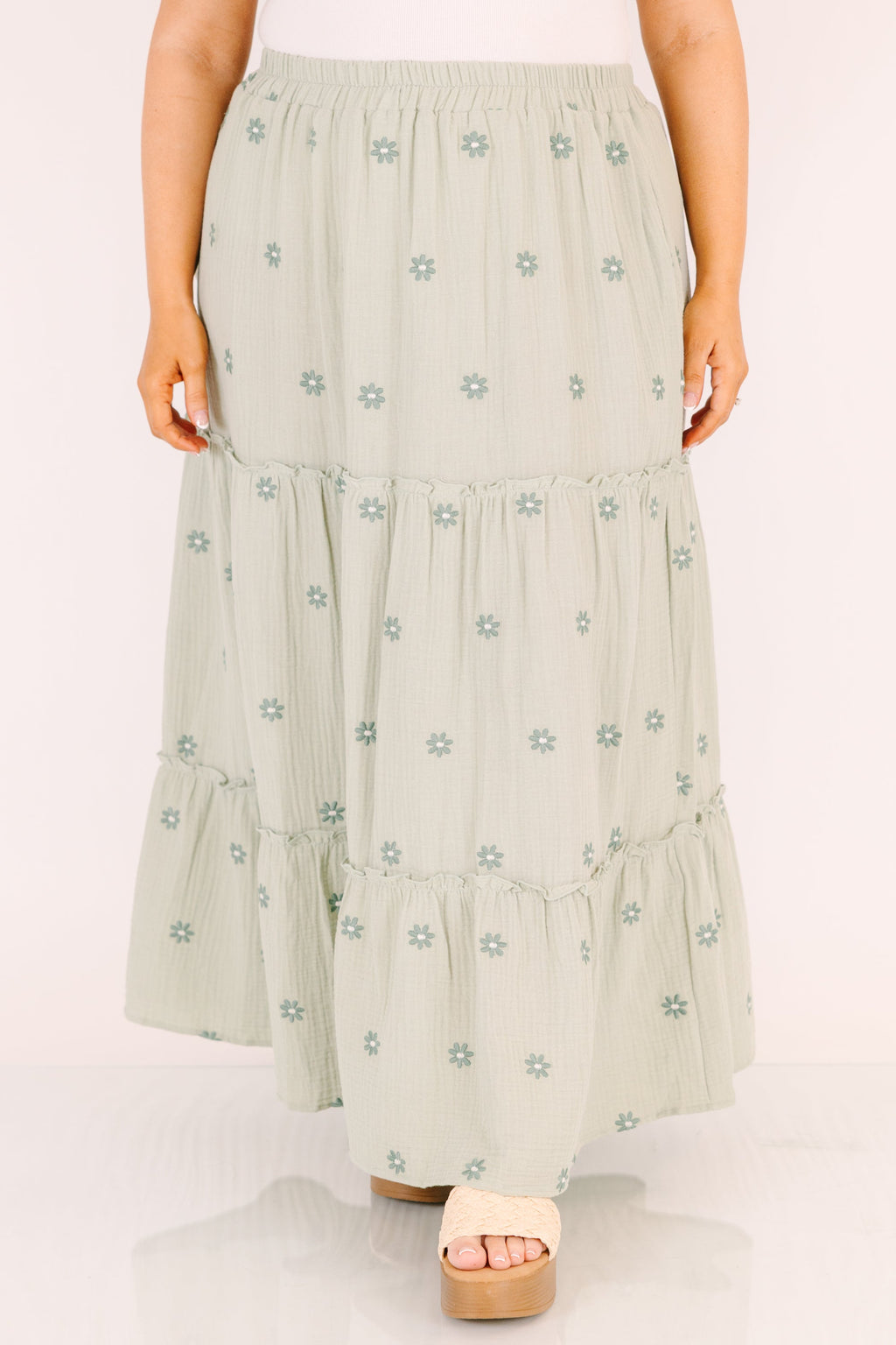 Whimsical Woman Maxi Skirt, Green