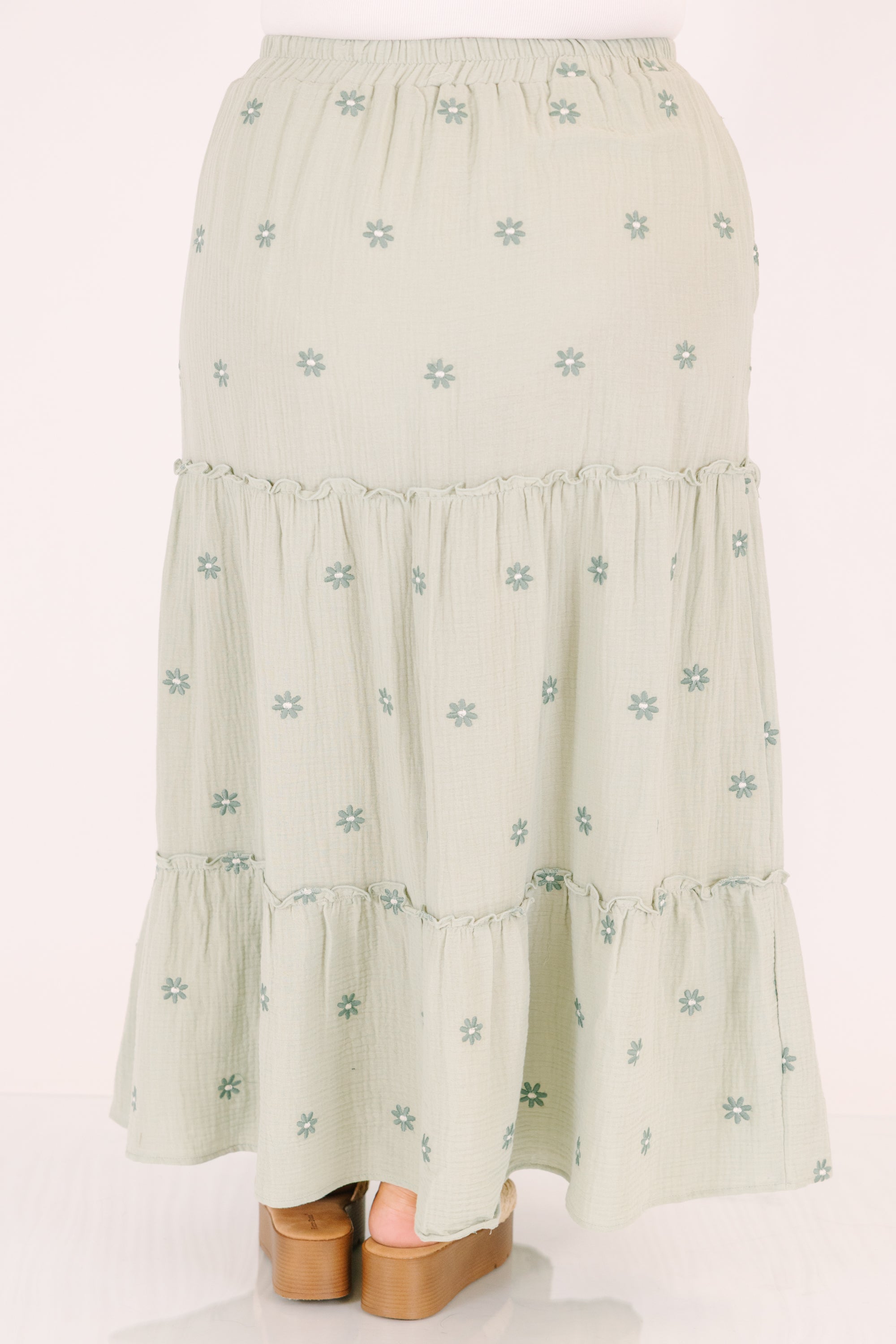 Whimsical Woman Maxi Skirt, Green
