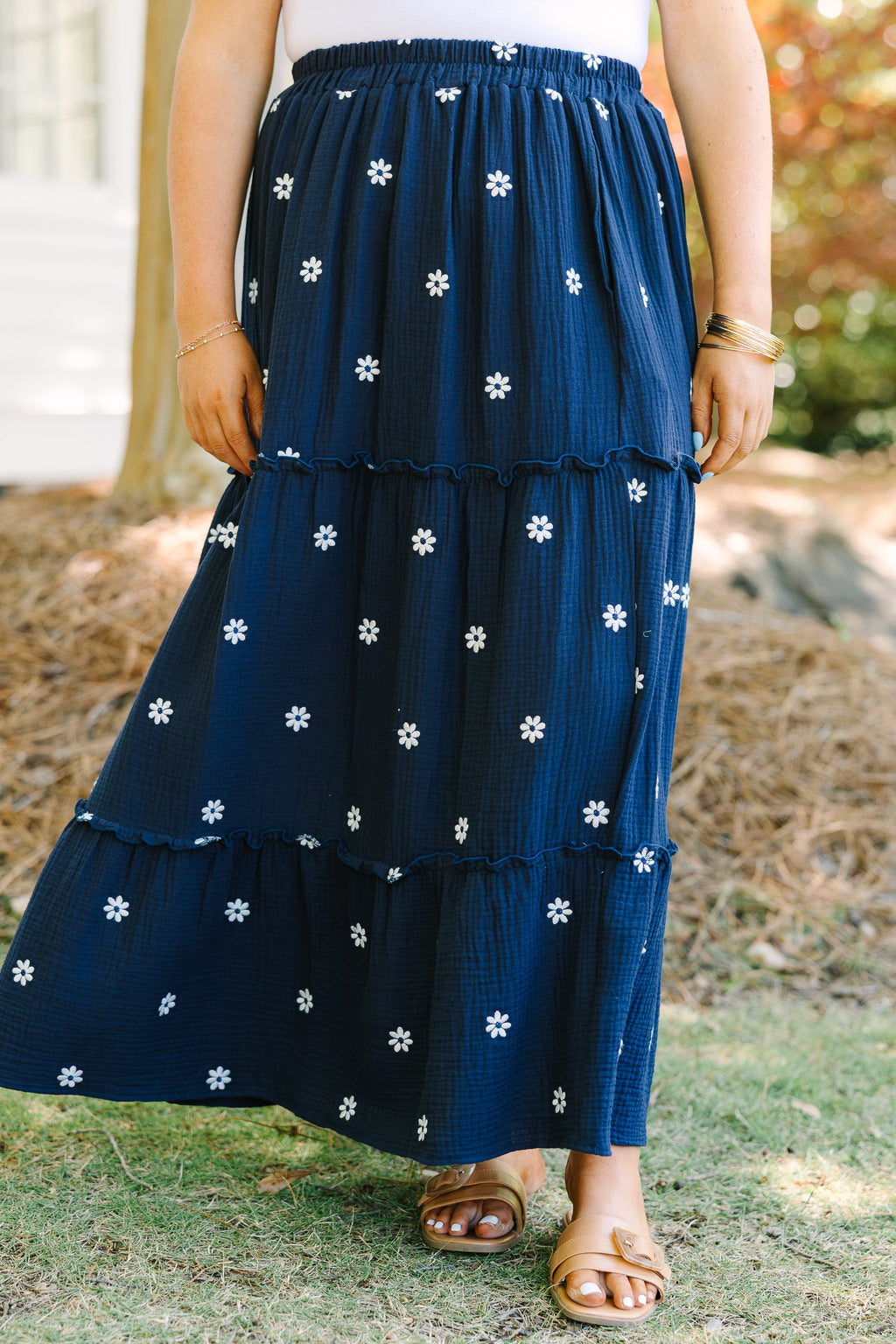 Whimsical Woman Maxi Skirt, Navy