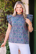 Whirlwind Passion Top, Navy Floral