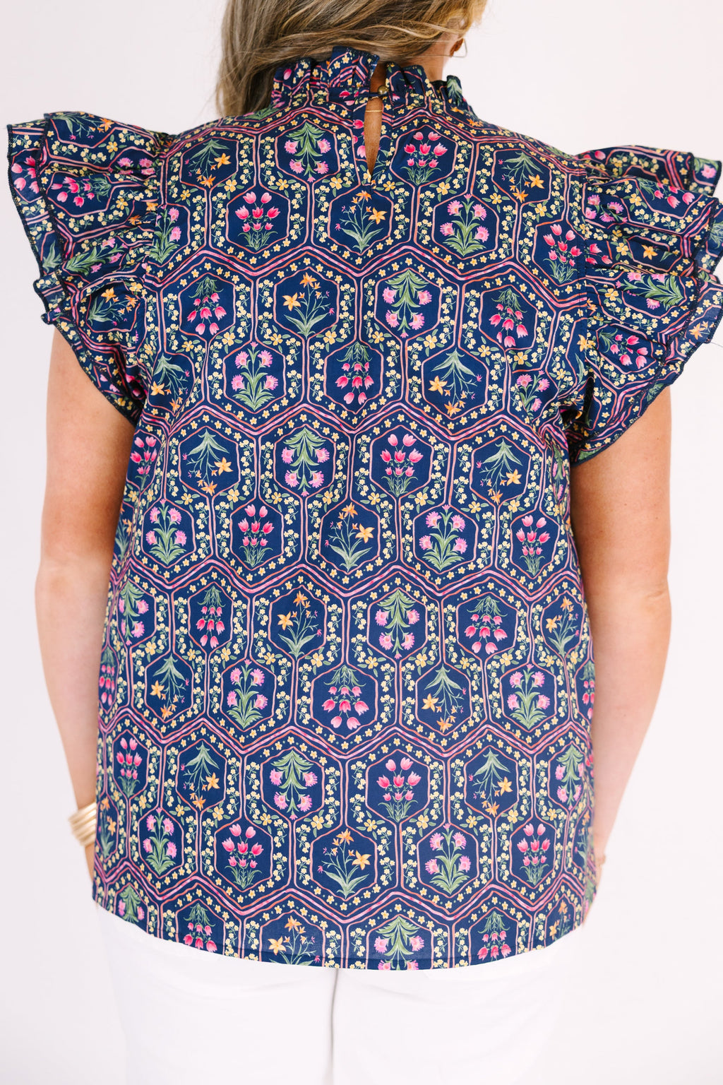 Whirlwind Passion Top, Navy Floral