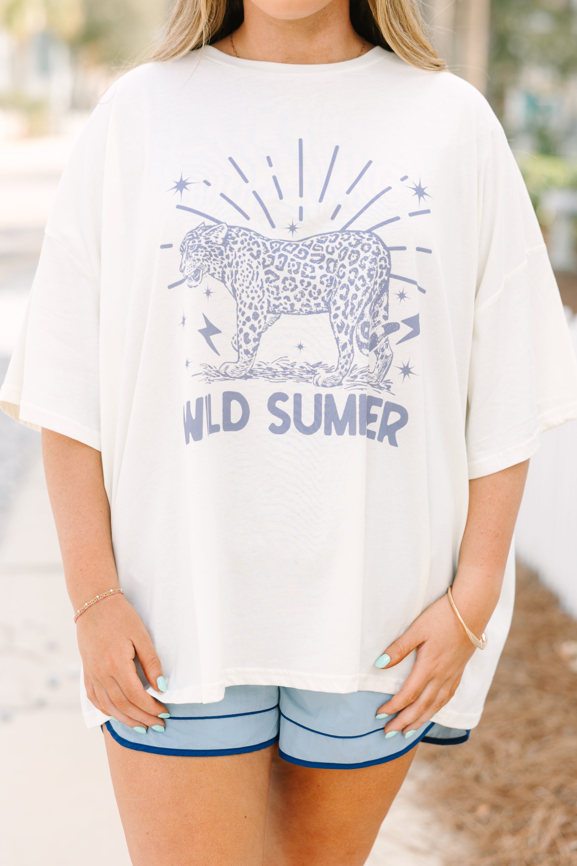 Wild Summer Boyfriend Tee, Ivory