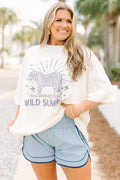Wild Summer Boyfriend Tee, Ivory