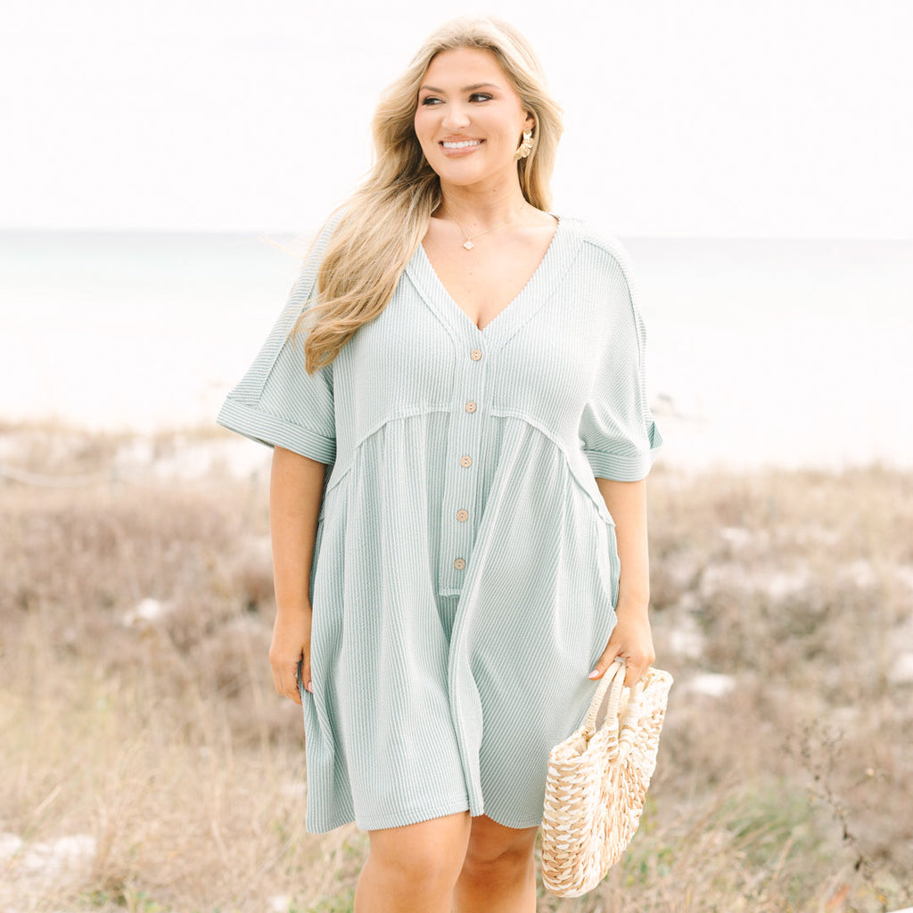 Wind Down Romper, Dusty Sage