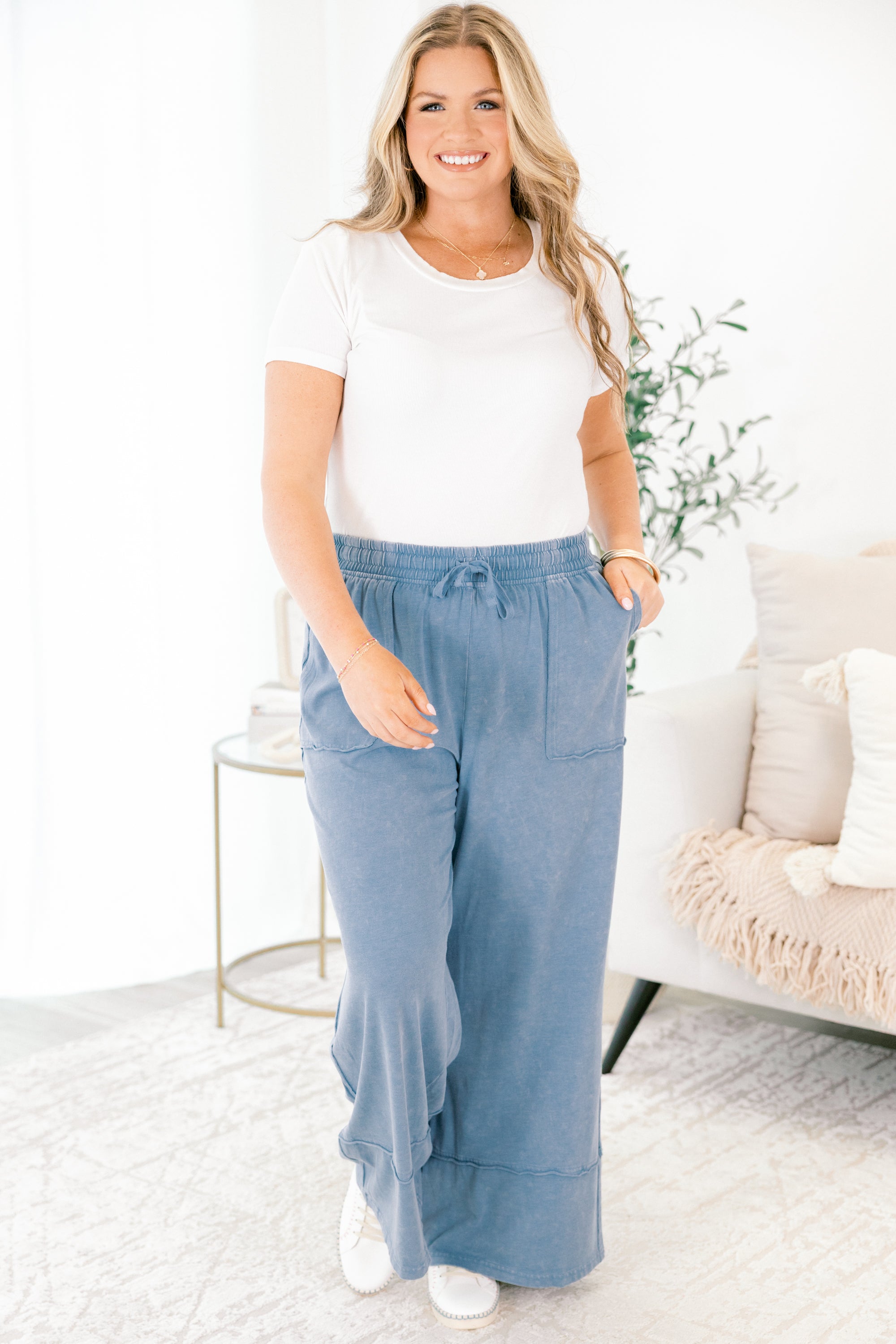 Working For The Weekend Pants, Blue